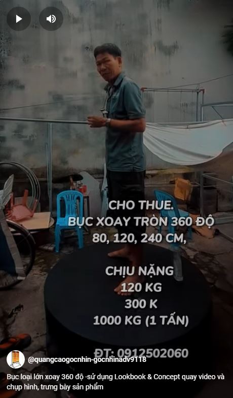 bục xoay tròn loại lớn 120cm cho thuê