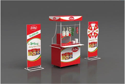 mẫu quầy booth sampling đẹp