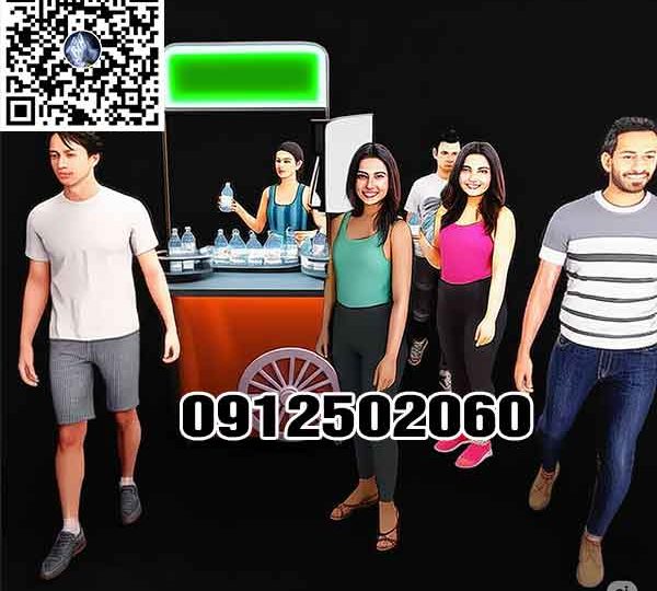 xe phát hàng mẫu booth sắt gấp gọn