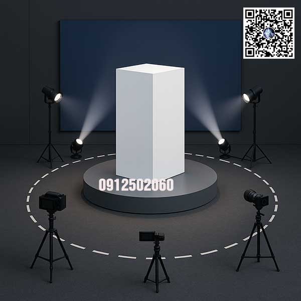 trưng bày quay phim mockup máy móc hàng điện tử